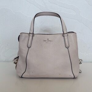 Kate Spade Off White Pebbled Leather Top Handle Crossbody Handbag